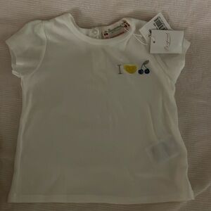 Bonpoint white t shirt NWT size 6 months